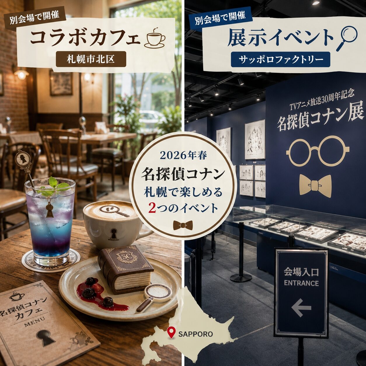 札幌】「名探偵コナン」カフェ・展示・映画が集中 2026年春に北海道で